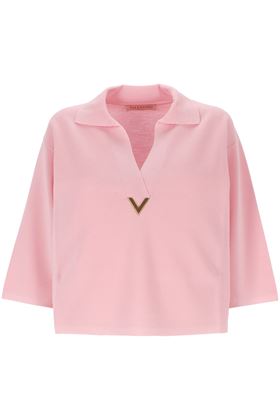 maglia in lana vergine rosa cipria Valentino PAP | 5B3KC56V8MJPC6